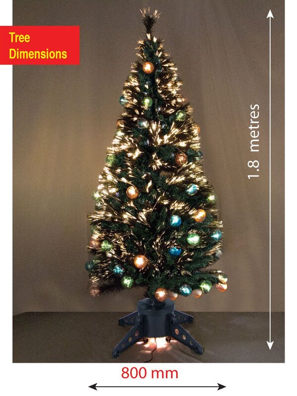 Fibre Optic Tree With Bauble Decorations - 1.8m — image 2