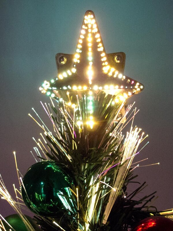 Fibre Optic Tree With Bauble Decorations - 92cm — image 3