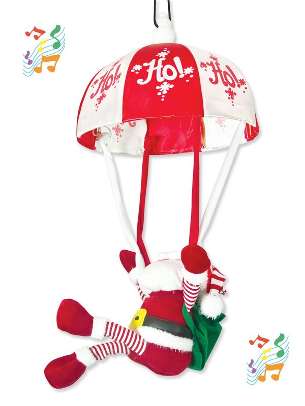 Floating Parachute Santa Christmas Animation - 47cm