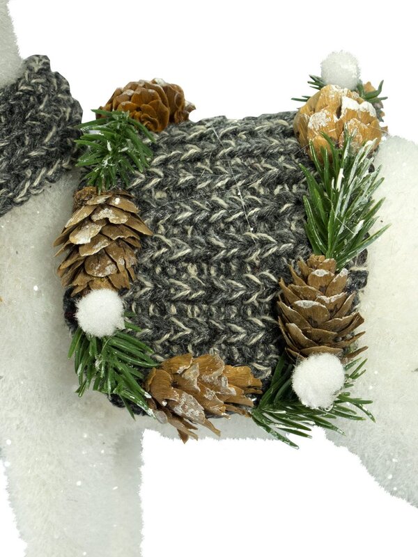 Flocked Styrofoam Furry Standing Reindeer Ornament - 33cm — image 8