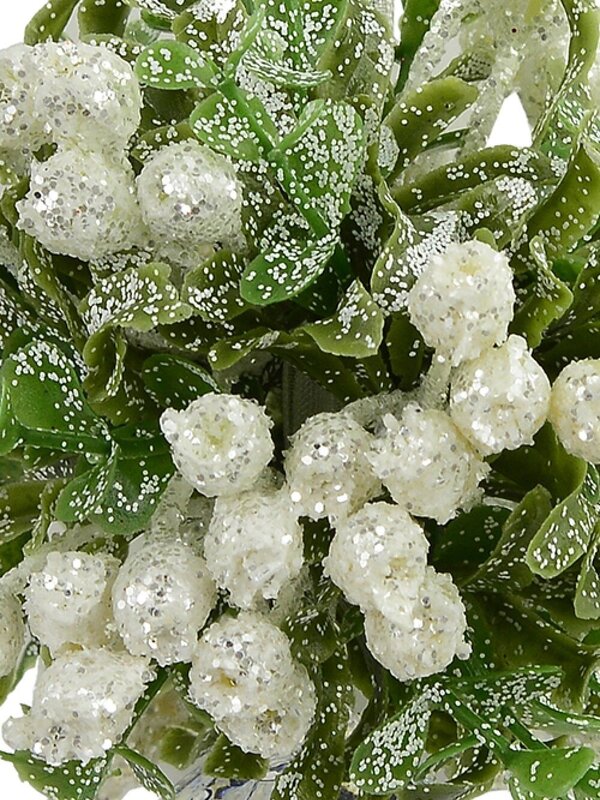 Frosted Mistletoe With Simulant Jewel Christmas Hanging Decoration - 12cm — image 2