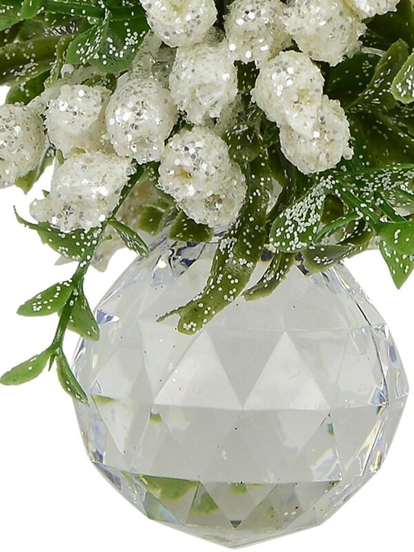 Frosted Mistletoe With Simulant Jewel Christmas Hanging Decoration - 12cm — image 3