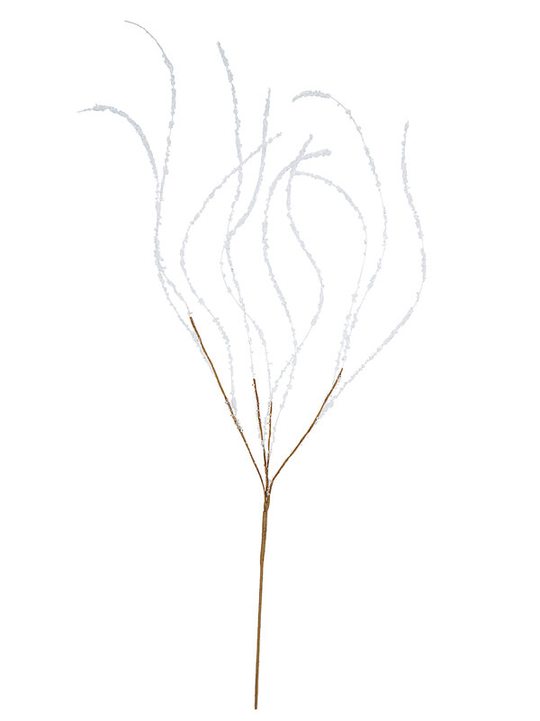 Frosted Pussy Willow Branch Look Decorative Christmas Floral Stem - 90cm — image 2