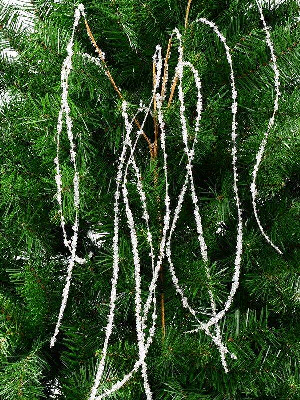 Frosted Pussy Willow Branch Look Decorative Christmas Floral Stem - 90cm — image 4
