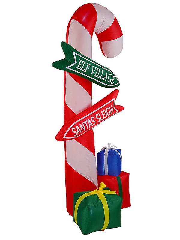 Giant Candy Cane Signpost & Christmas Gifts Outdoor LED Inflatable | 2.7m — image 3