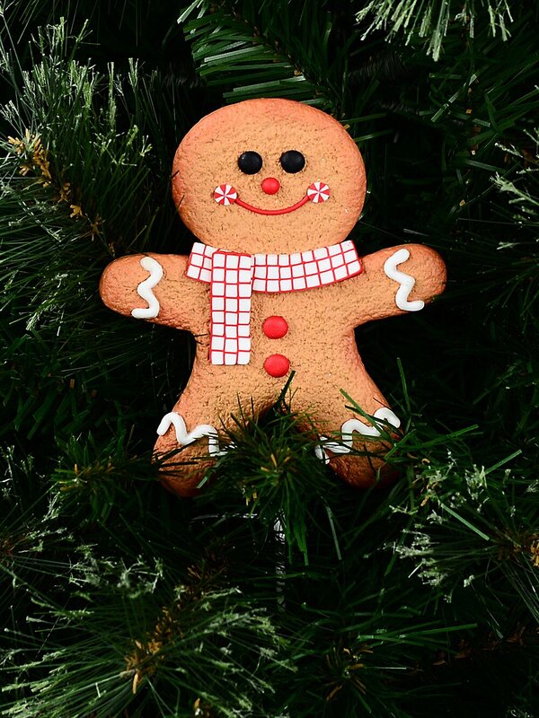 Gingerbread Man With Check Scarf Whimsical Essential Ornament | 13cm — image 2
