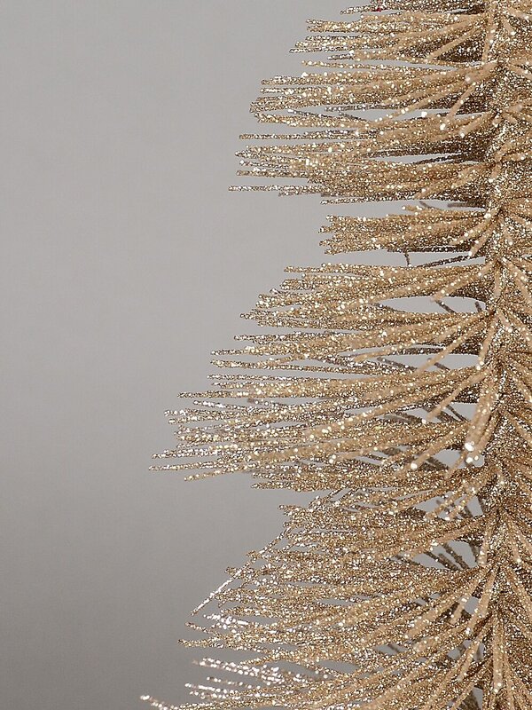 Glittered Champagne Spiral Pine Needle Christmas Table Top Tree - 20cm — image 2