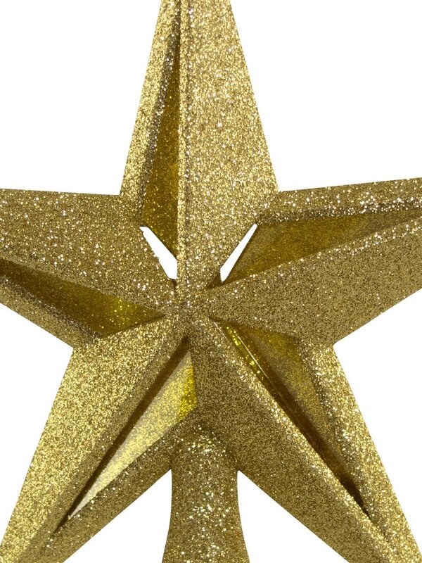 Glittered Gold Tree Top Star - 20cm — image 2