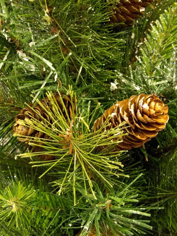 Glittered Pine Table Top Tree With Fir Cones - 65cm