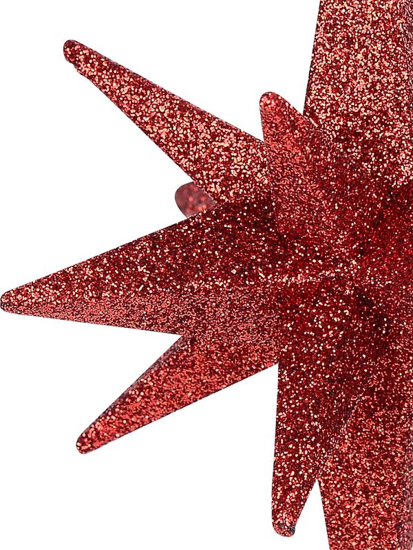 Glittered Red 3D Star of Bethlehem Christmas Tree Hanging Decoration - 14cm — image 2