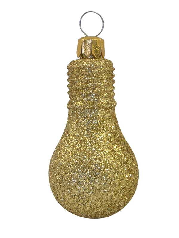 Glittered Red & Gold Light Bulb Decorations - 4 x 70mm
