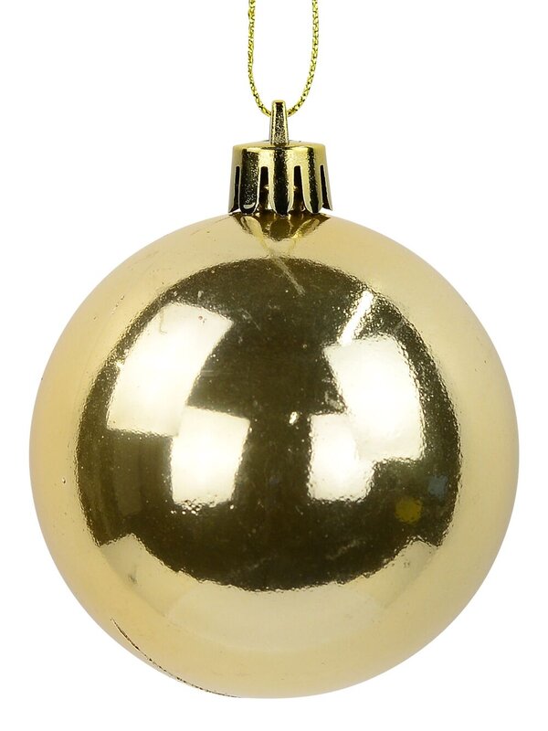 Gloss, Matte, Pearl, Glitter & Striped Gold & Champagne Baubles - 64 x 60mm