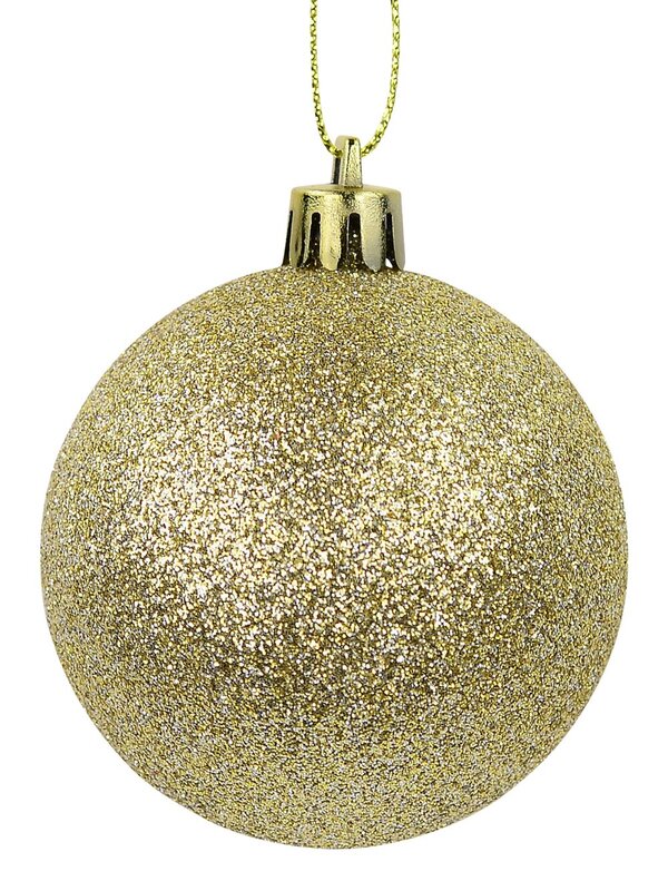 Gloss, Matte, Pearl, Glitter & Striped Gold & Champagne Baubles - 64 x 60mm