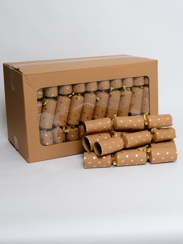 Gold Dot Pattern Design On Kraft Paper Christmas Cracker Bon Bons - 50 x 30cm — image 2