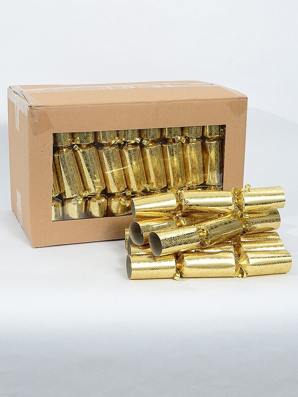 Gold Flur De Lis Symbols In Square Tiles Christmas Cracker Bon Bons - 50 x 26cm