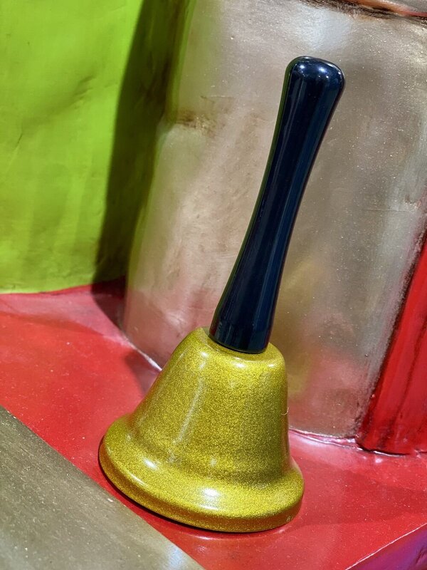 Gold Functioning Santa Bell Christmas Accessory - 13cm — image 2