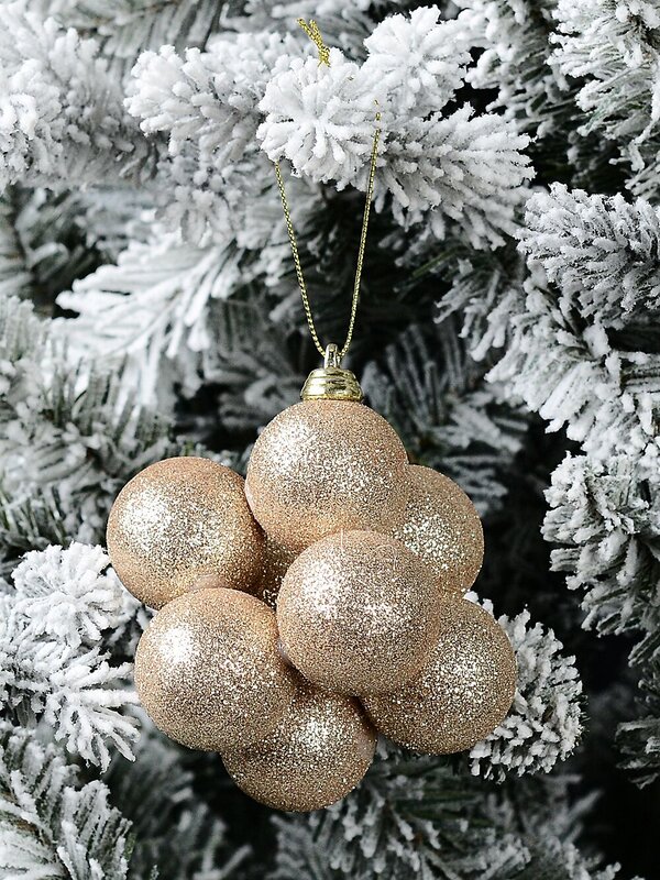 Gold Glittered Geometric Bauble Cube Whimsical Essential Ornament | 75mm — image 2