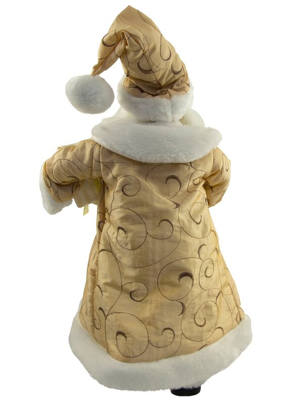 Gold & Ivory Suit Standing Decorative Santa With Gifts - 46cm — image 4
