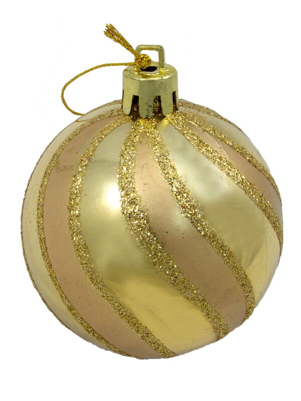 Gold & Red Baubles With Assorted Patterns - 9 x 60mm — image 5