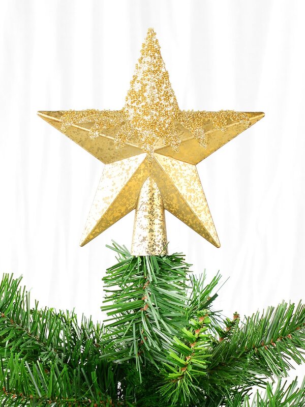 Gold Splatter & Glitter Christmas Star Whimsical Essential Tree Topper | 20cm — image 2