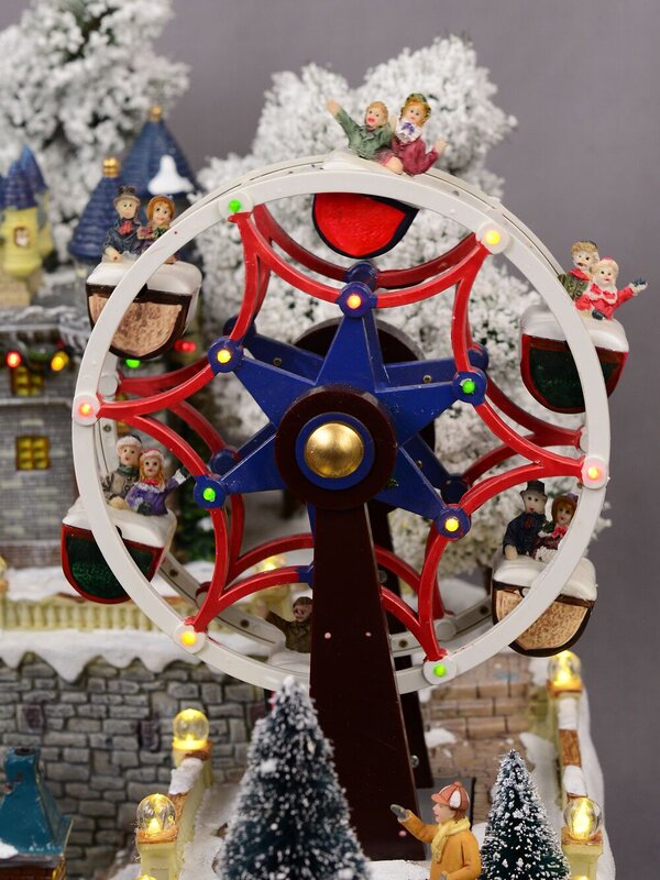 Grand Winter Fun Park Christmas Village Scene With Christmas Fair Rides - 47cm — image 4