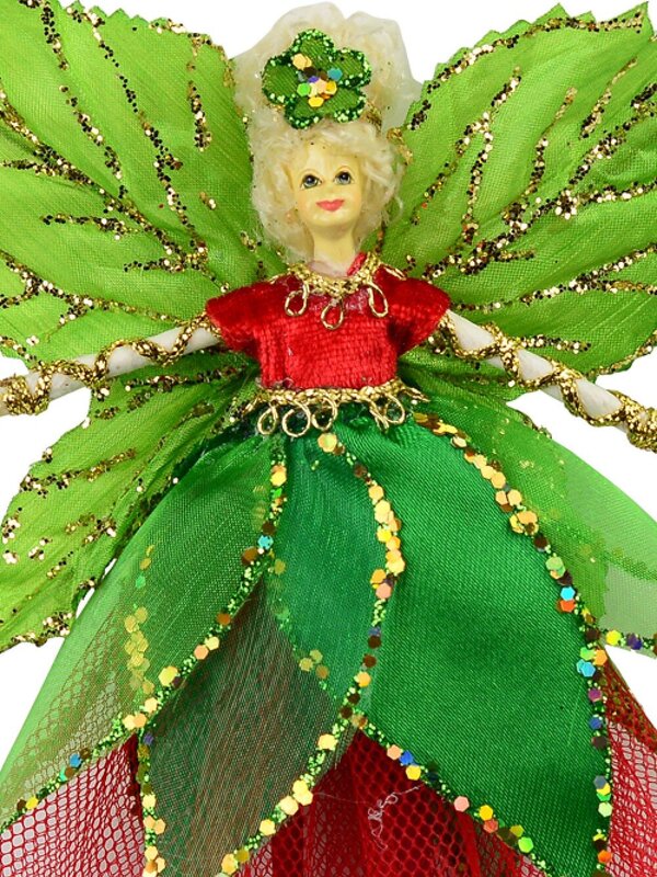Green Dress & Wings Christmas Fairy Hanging Ornament - 18cm — image 2