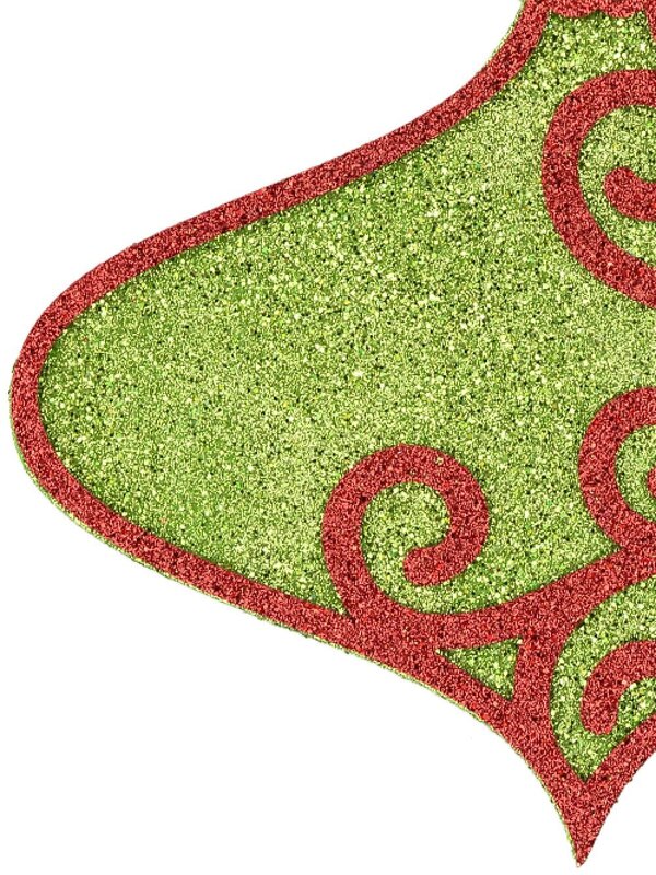 Green & Red Filigree Onion Bauble Shape Hanging Display Decoration - 31cm — image 3
