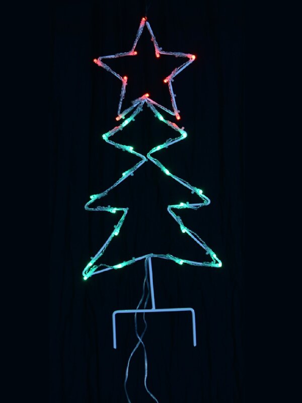 Green & Red LED String Light Christmas Tree Solar Path Lights - 3 x 54cm — image 3