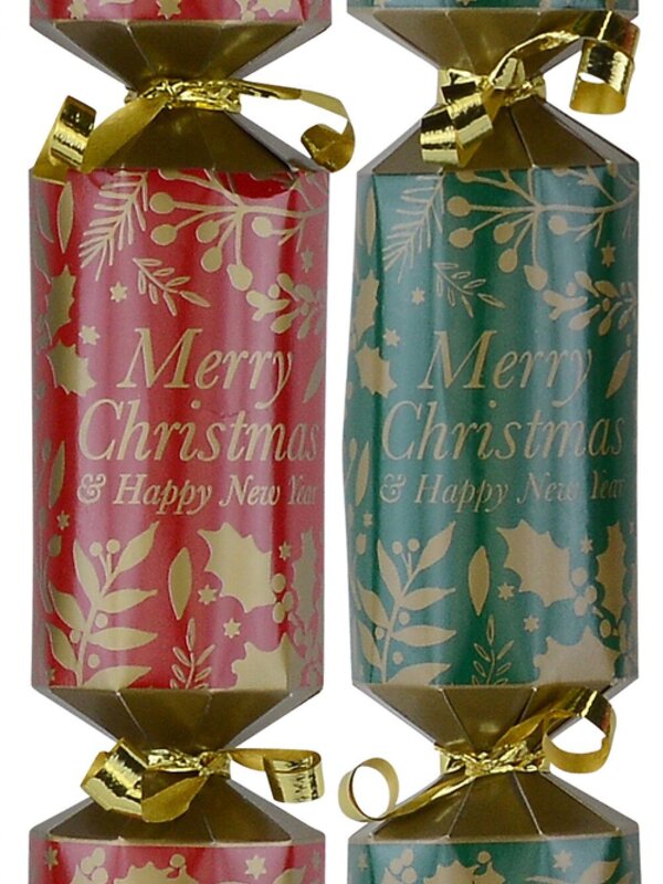 Green & Red With Gold Mixed Foliage Christmas Cracker Bon Bons - 50 x 26cm — image 2