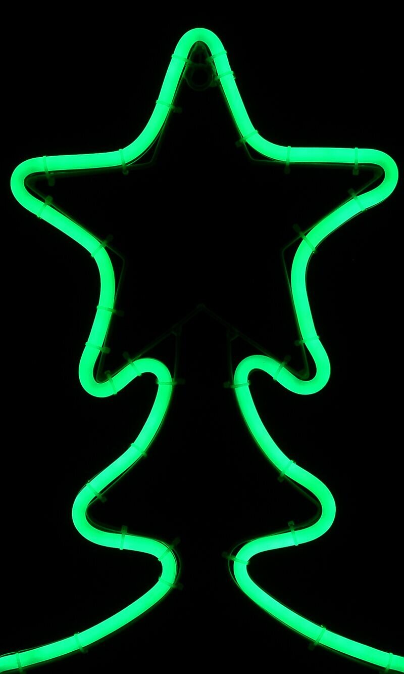 Green Tree Silhouette Neon Flat Rope Light - 72cm