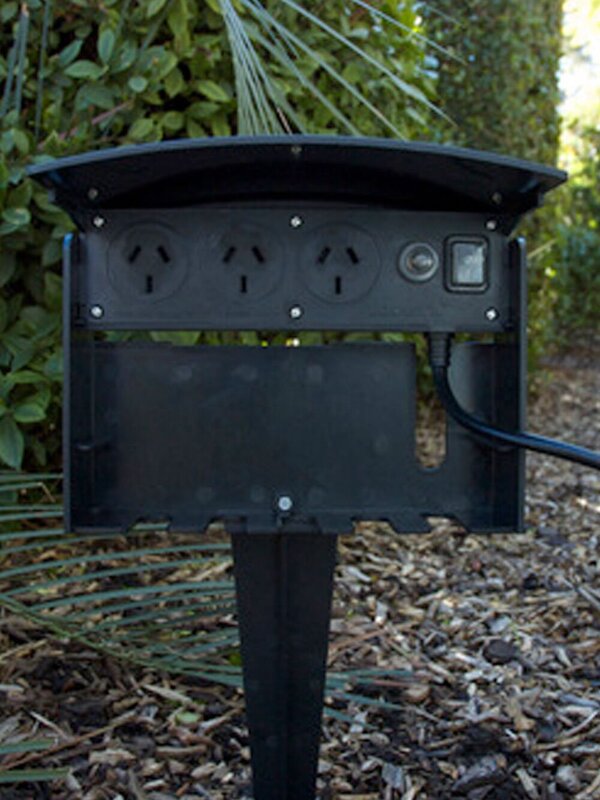 Ground Or Wall Mountable Outdoor Powerstake With Three Outlets - 40cm — image 3