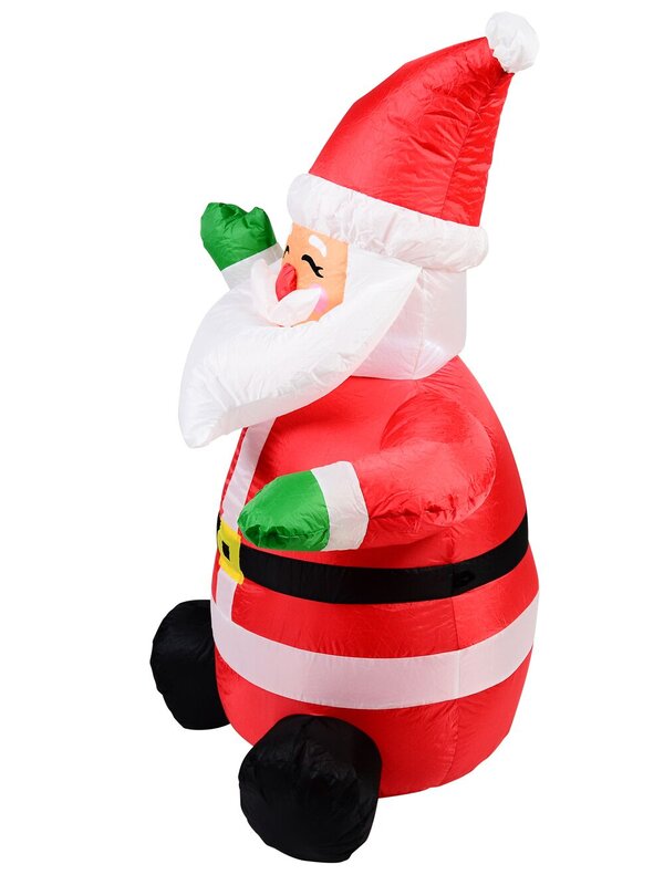 Happy Greeting & Sitting Santa Illuminated Christmas Inflatable Display - 1.2m — image 2