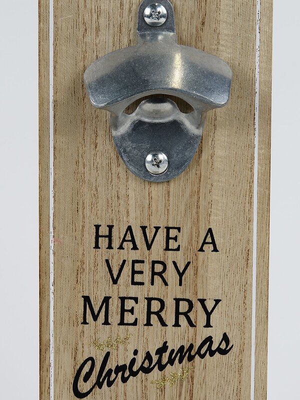 Have A Very Merry Christmas Wood Bottle Opener & Cap Catcher | 30cm — image 3