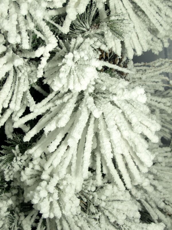 Heavily Flocked Alpine Christmas Tree With Pine Cones - 1.8m — image 4