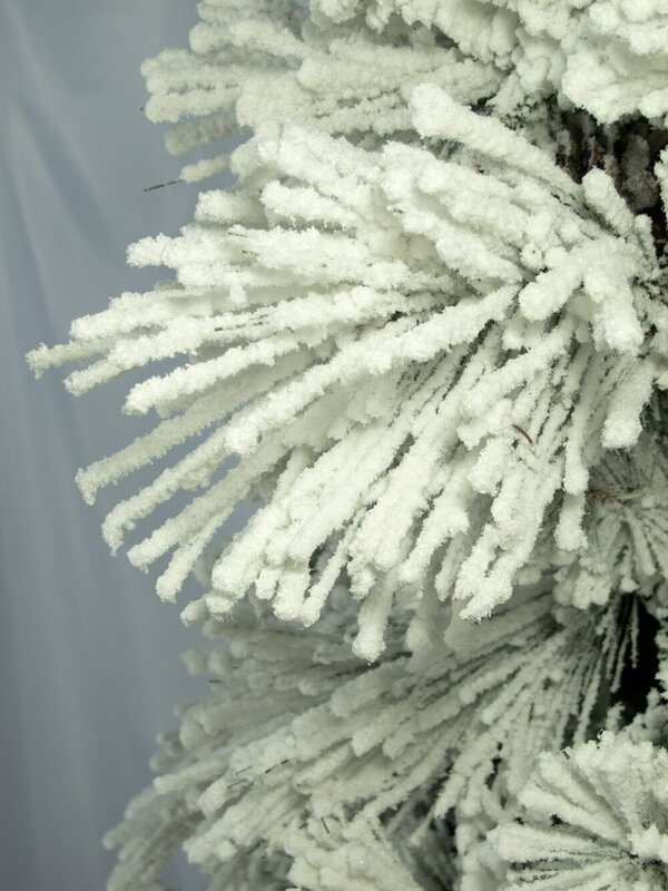 Heavily Flocked Alpine Christmas Tree With Pine Cones - 1.8m — image 3