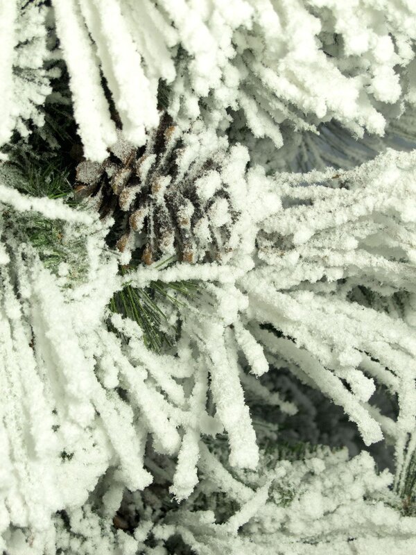 Heavily Flocked Alpine Christmas Tree With Pine Cones - 2.3m — image 5