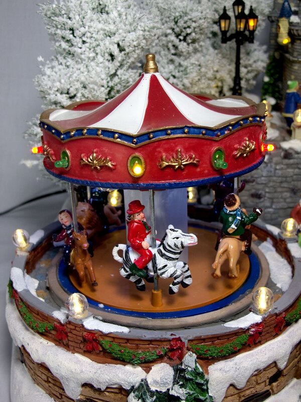 Illuminated, Animated & Musical Carousel Ferris Wheel & Magic Castle Scene - 50cm — image 5