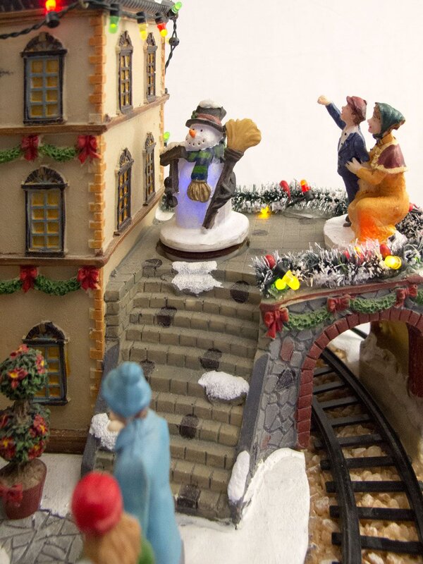 Illuminated, Animated & Musical Grand Station Village Scene Ornament - 40cm — image 6