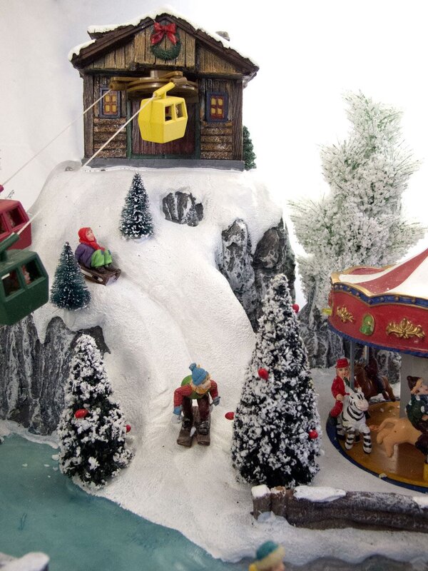 Illuminated, Animated & Musical Winter Resort Village Scene Ornament - 66cm — image 5