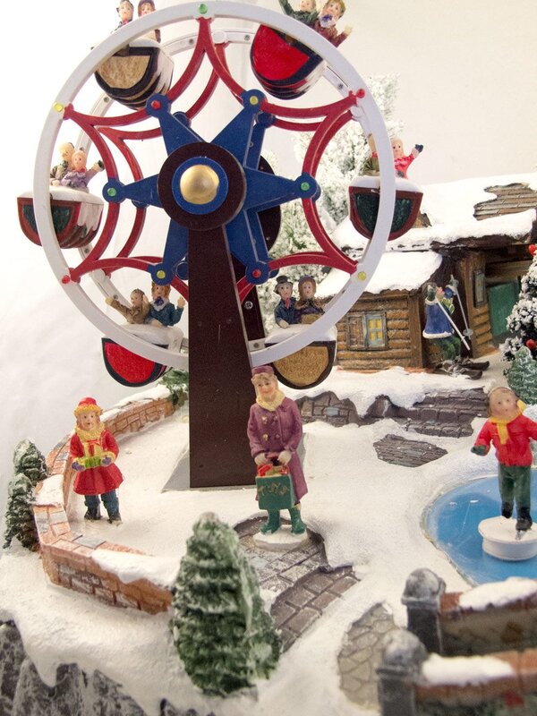 Illuminated, Animated & Musical Winter Resort Village Scene Ornament - 66cm — image 7