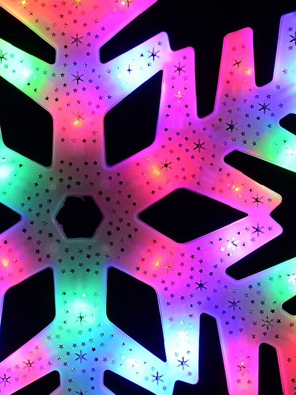 Illuminated Multi Colour LED Stellar Snowflake Silhouette - 39cm — image 3