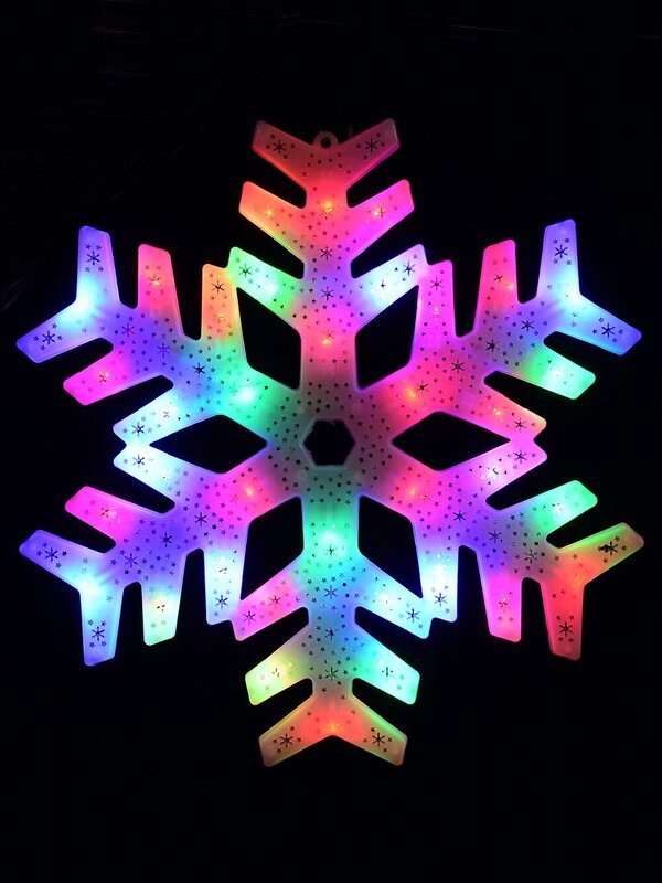 Illuminated Multi Colour LED Stellar Snowflake Silhouette - 39cm — image 2