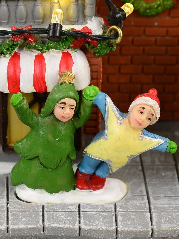 Illuminated Santa's Christmastime Carnival House Scene - 10cm