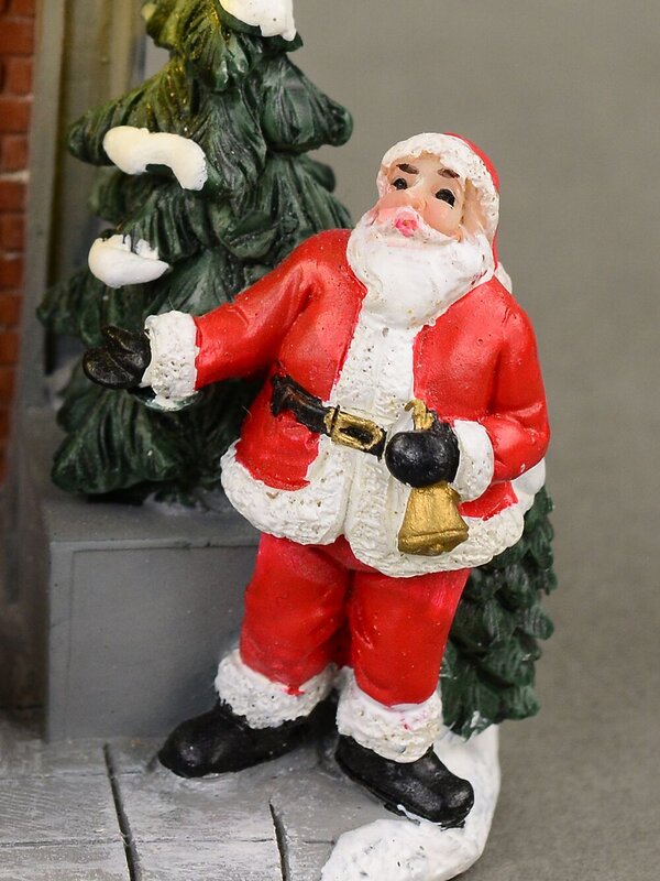 Illuminated Santa's Christmastime Carnival House Scene - 10cm