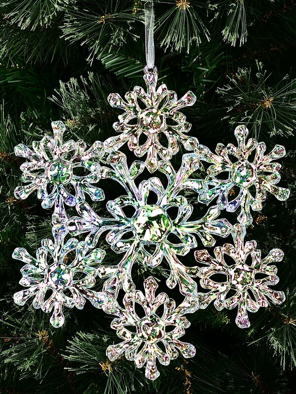 Iridescent Crystal Snowflake Whimsical Essential Ornament | 29cm — image 2
