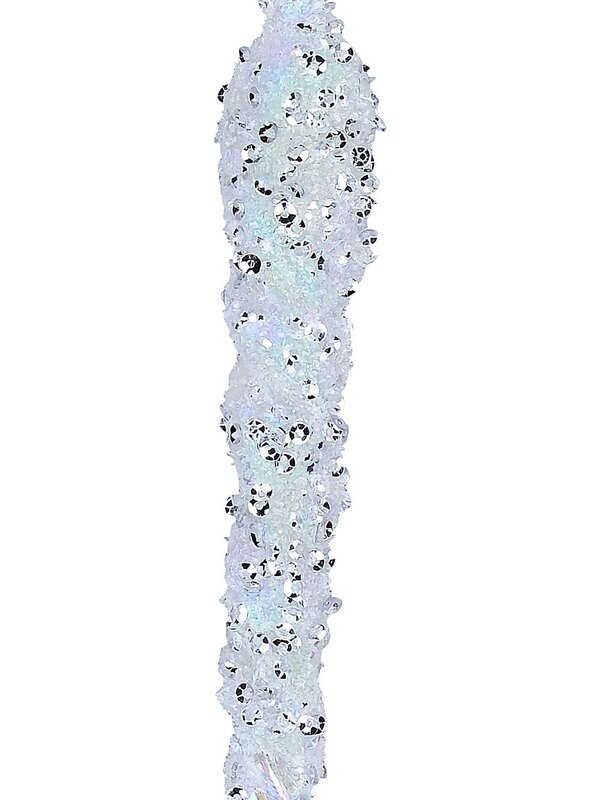 Iridescent Frost & Silver Sequin Twist Icicle Whimsical Essential Ornament | 27cm — image 3