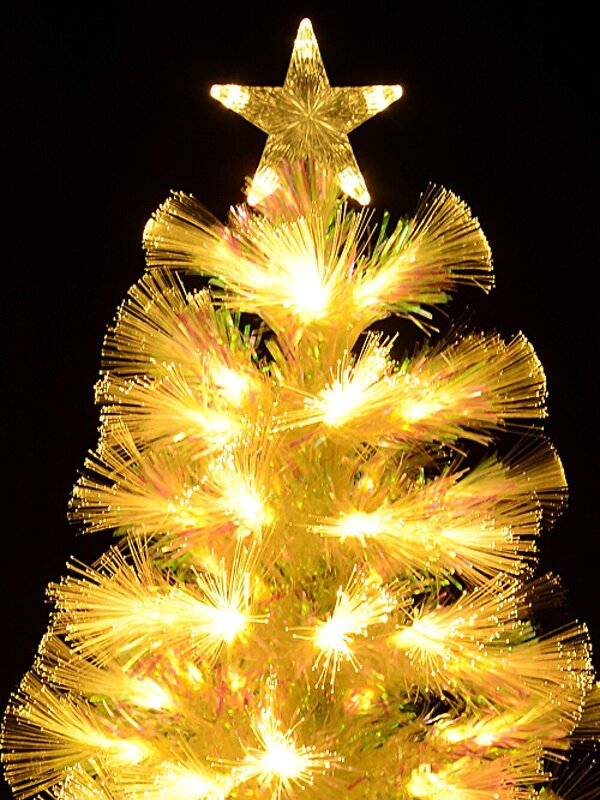 Iridescent Rainbow Effect & Warm White LED Fibre Optic Christmas Tree - 90cm — image 4