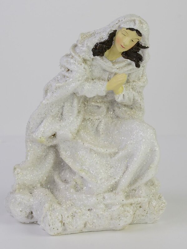 Ivory Colour Nativity Figurines Including Mary, Joseph & Jesus - 9 Piece Set