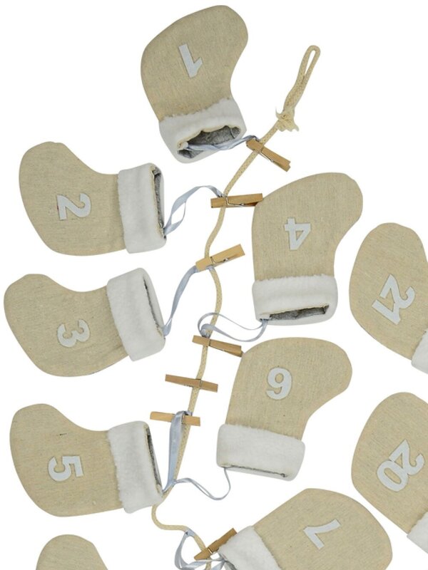 Jute Mini Stocking Christmas Advent Calendar Clothesline String - 1.7m — image 2