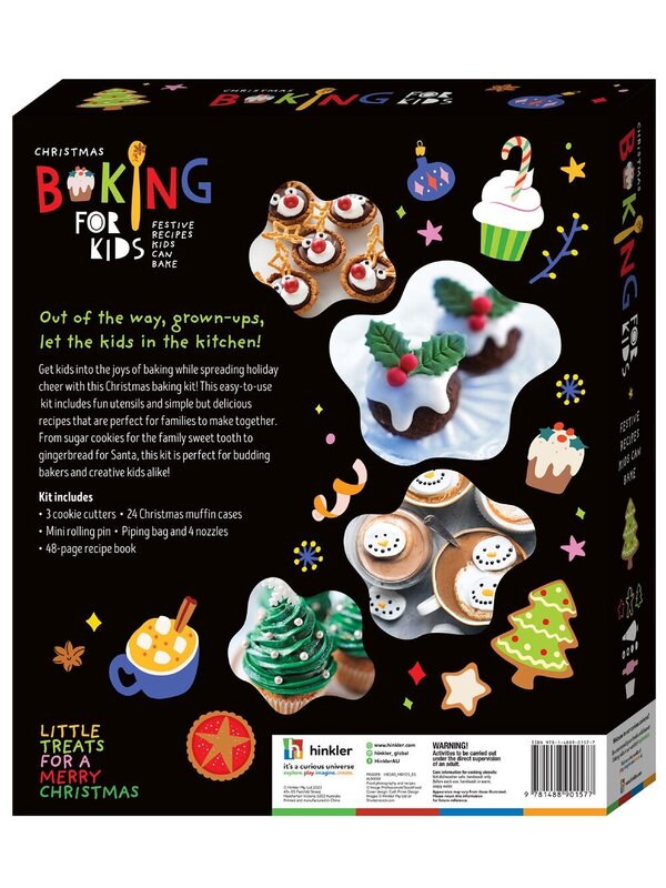 Kids Christmas Baking & Cookie Cutter Kit With 48-Page Recipe Book | 11 Pieces — image 12